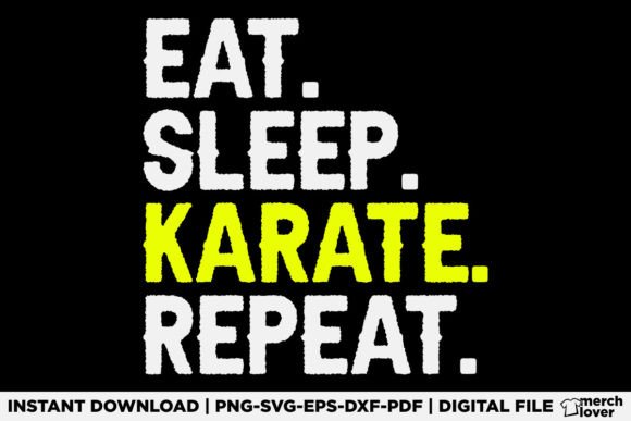Eat Sleep Karate Repeat T-Shirt Graphics